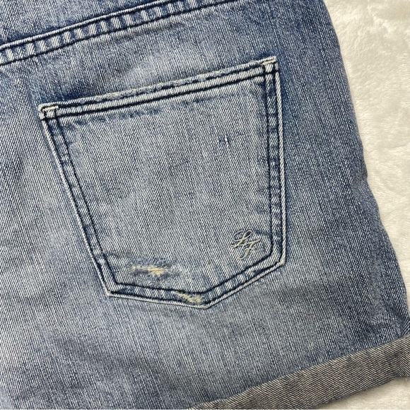 Lovers + Friends Dylan Cuffed  Boyfriend Denim Jean Shorts in Skycrest Size 24 - Picture 10 of 15